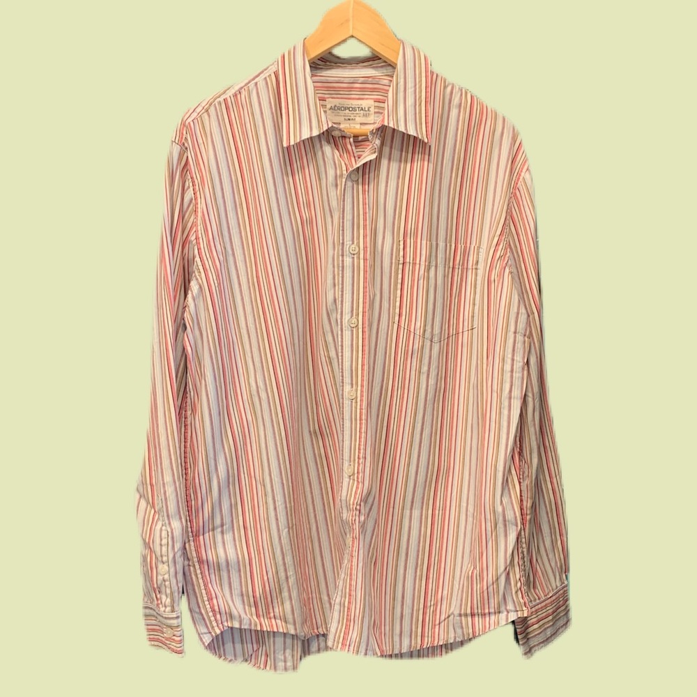 Men's Striped Slim Fit Button Down